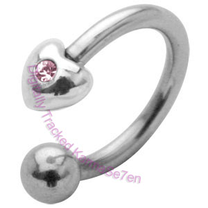 Heart Charm - Pink - Belly Ring